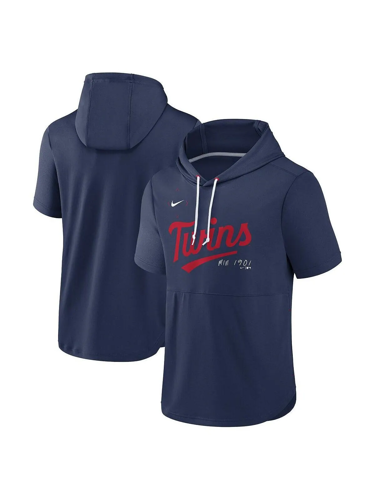 Мужской темно-синий пуловер с капюшоном Minnesota Twins Springer Team с короткими рукавами Nike