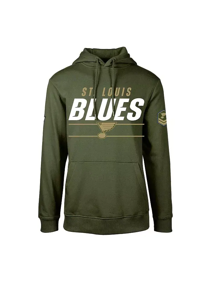 Мужская оливковая толстовка с капюшоном Podium Fleece St. Louis Blues LevelWear