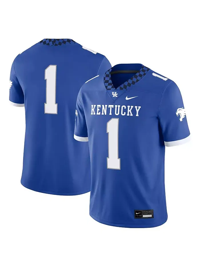 Мужская игровая футболка #1 Royal Kentucky Wildcats Nike — изображение 1 из 3