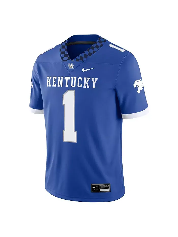 Мужская игровая футболка #1 Royal Kentucky Wildcats Nike — изображение 2 из 3