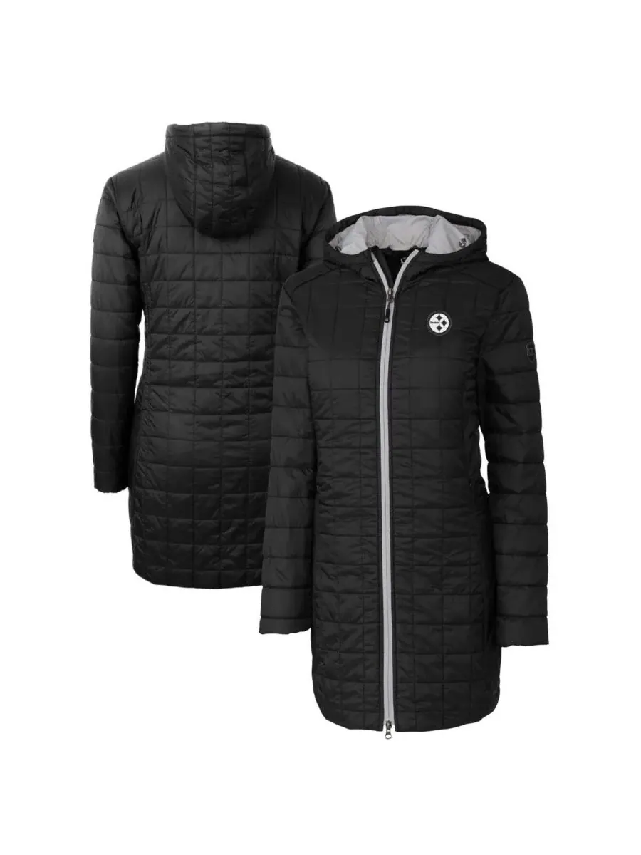 Cutter & Buck Женская черная куртка Pittsburgh Steelers Rainier PrimaLoft Eco с утеплителем и — изображение 1 из 3, черный
