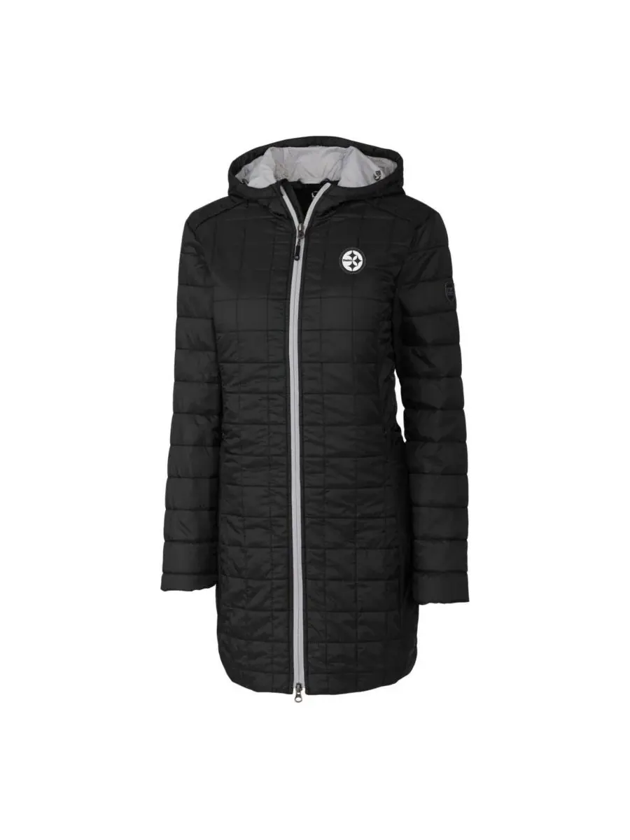 Cutter & Buck Женская черная куртка Pittsburgh Steelers Rainier PrimaLoft Eco с утеплителем и — изображение 3 из 3, черный