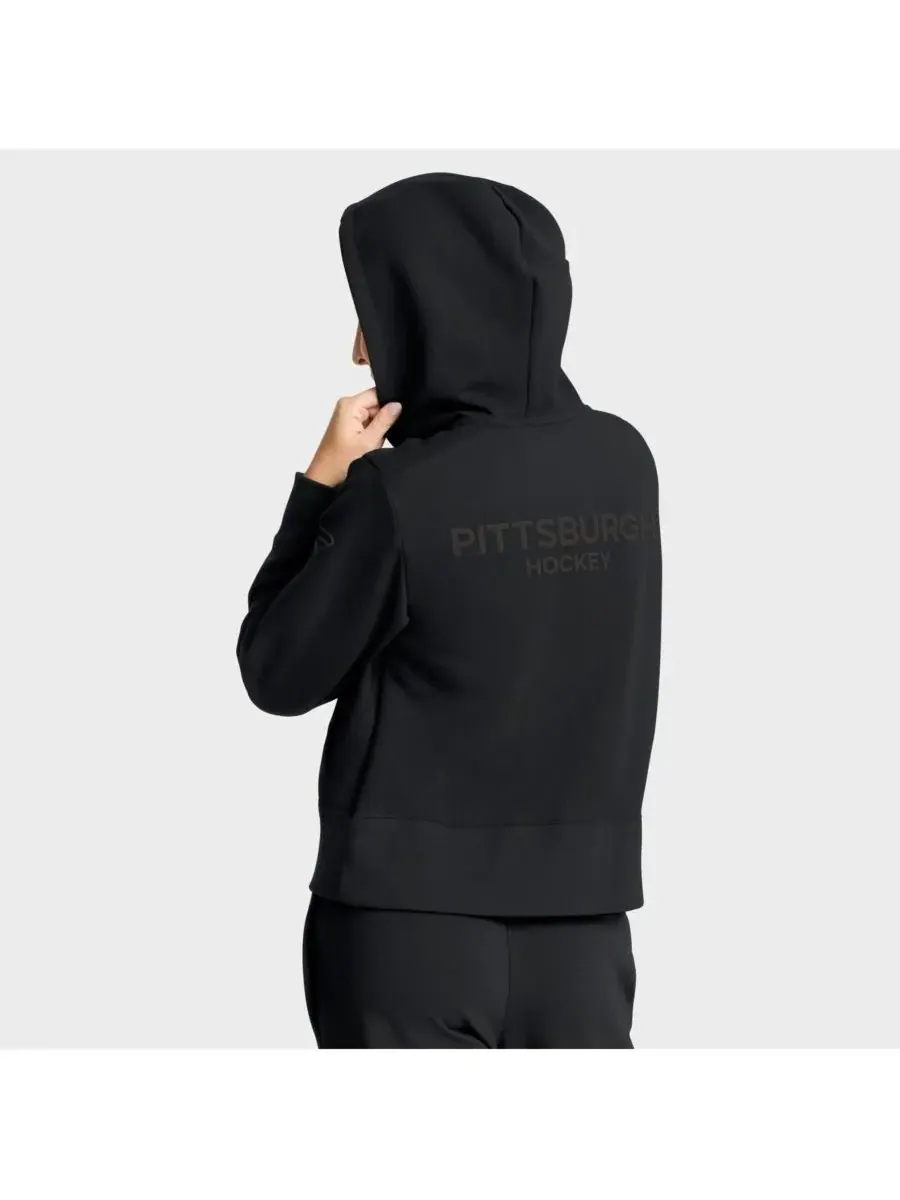 Fanatics Женская черная толстовка Pittsburgh Penguins Authentic Pro Road Tri-Blend с — изображение 3 из 4, черный