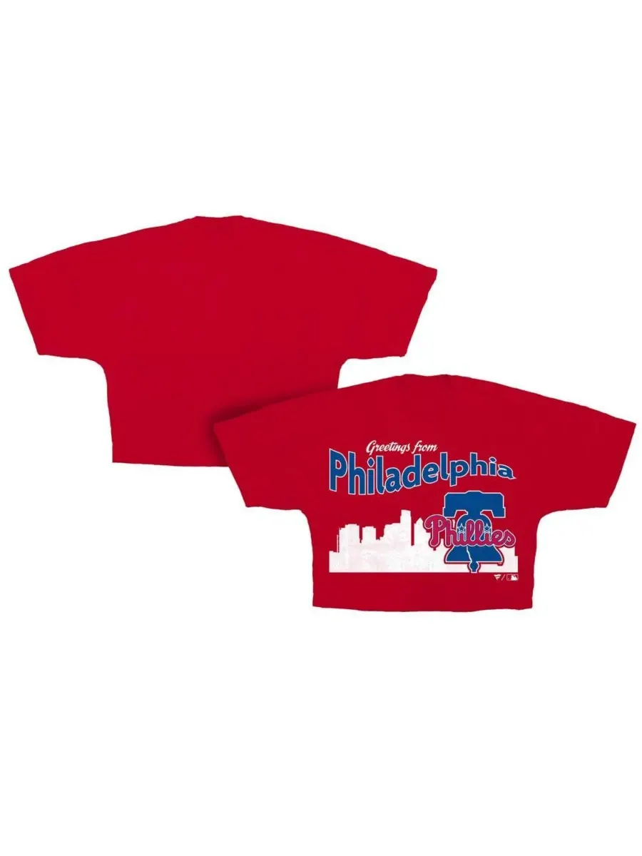 Fanatics Женская красная укороченная футболка Philadelphia Phillies Skyline — изображение 1 из 3, красный