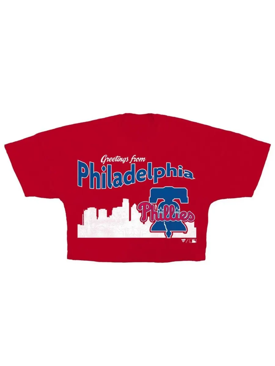 Fanatics Женская красная укороченная футболка Philadelphia Phillies Skyline — изображение 2 из 3, красный