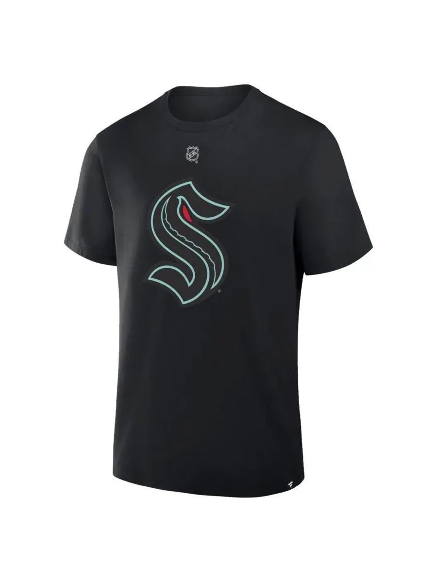 Fanatics Мужская черная футболка Philipp Grubauer Seattle Kraken Authentic Stack с именем и номером — изображение 2 из 3