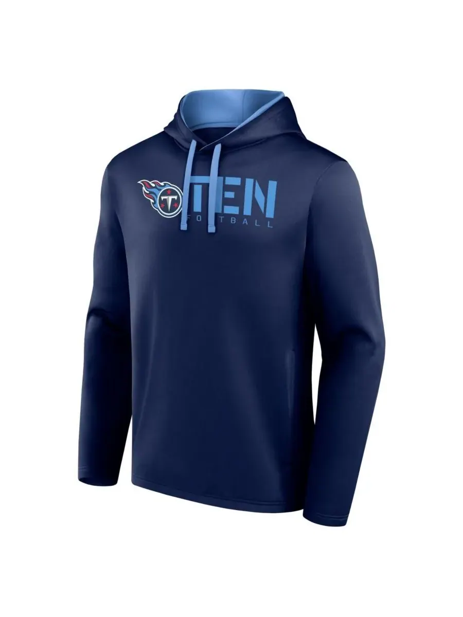 Logo Athletic Мужская толстовка с капюшоном Tennessee Titans Head Start темно-синего цвета — изображение 3 из 3, темно-синий