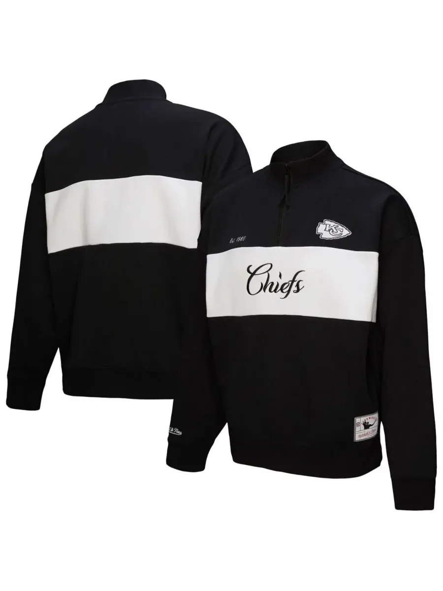 Mitchell & Ness Женская черная куртка Kansas City Chiefs на молнии до середины груди — изображение 1 из 3, черный