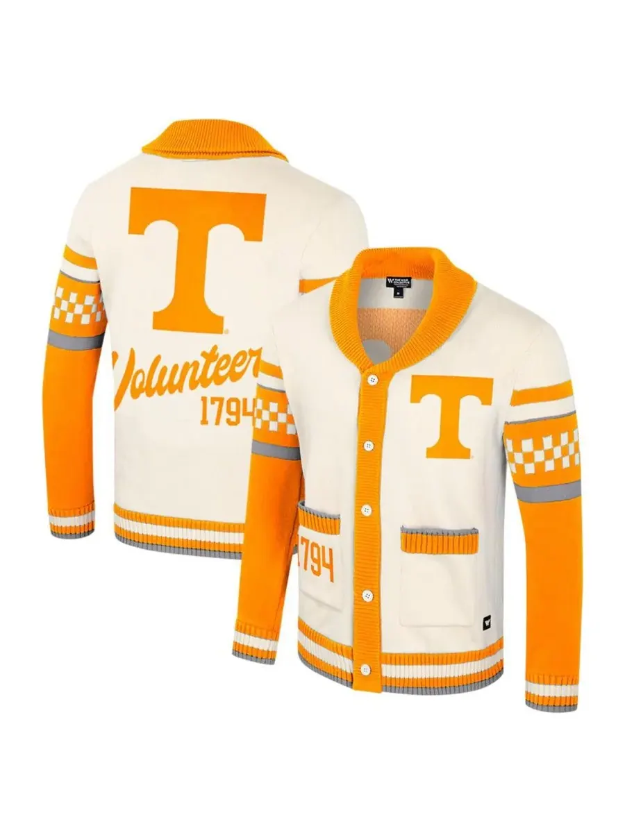 Colosseum Женский кремовый жаккардовый свитер Tennessee Volunteers Wild Collective на пуговицах — изображение 1 из 3, бежевый