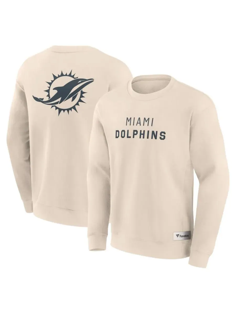 Fanatics Мужская кремовая толстовка с надписью Miami Dolphins Elements Future Ground — изображение 1 из 3, бежевый
