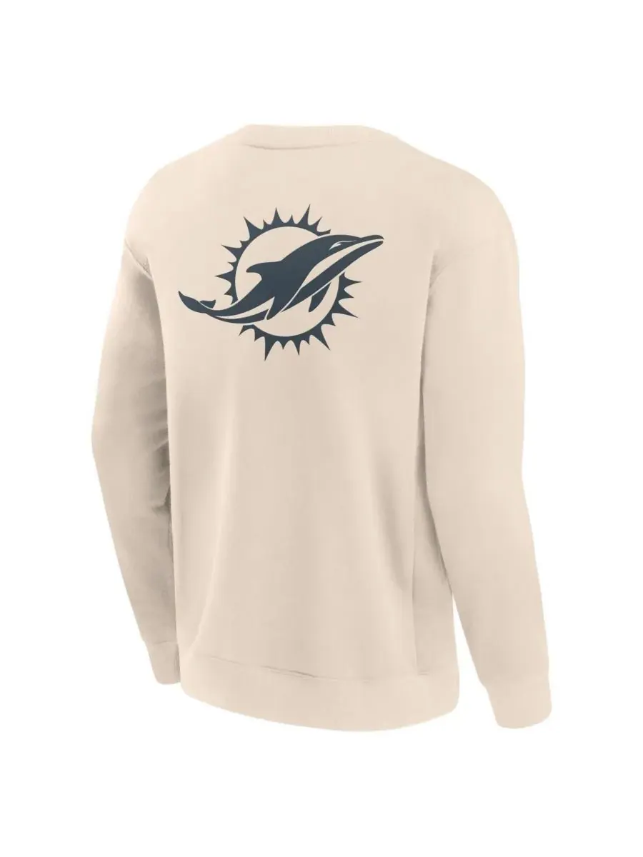 Fanatics Мужская кремовая толстовка с надписью Miami Dolphins Elements Future Ground — изображение 3 из 3, бежевый