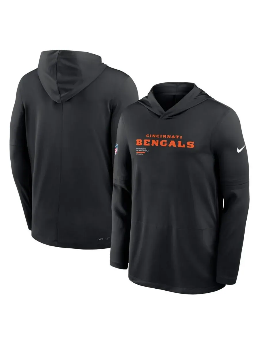 Nike Мужская черная толстовка с длинными рукавами Cincinnati Bengals Big Tall Sideline Performance — изображение 1 из 2