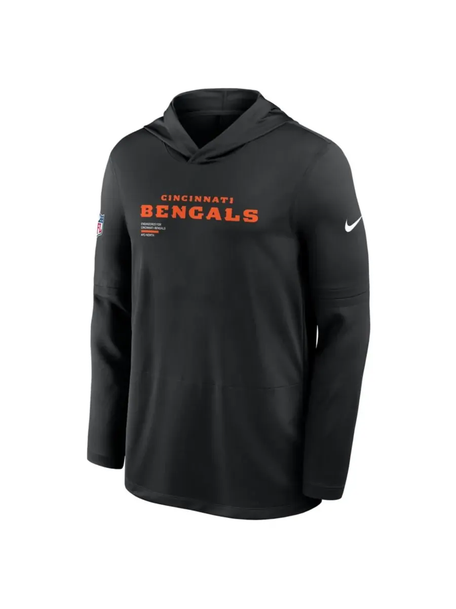 Nike Мужская черная толстовка с длинными рукавами Cincinnati Bengals Big Tall Sideline Performance — изображение 2 из 2