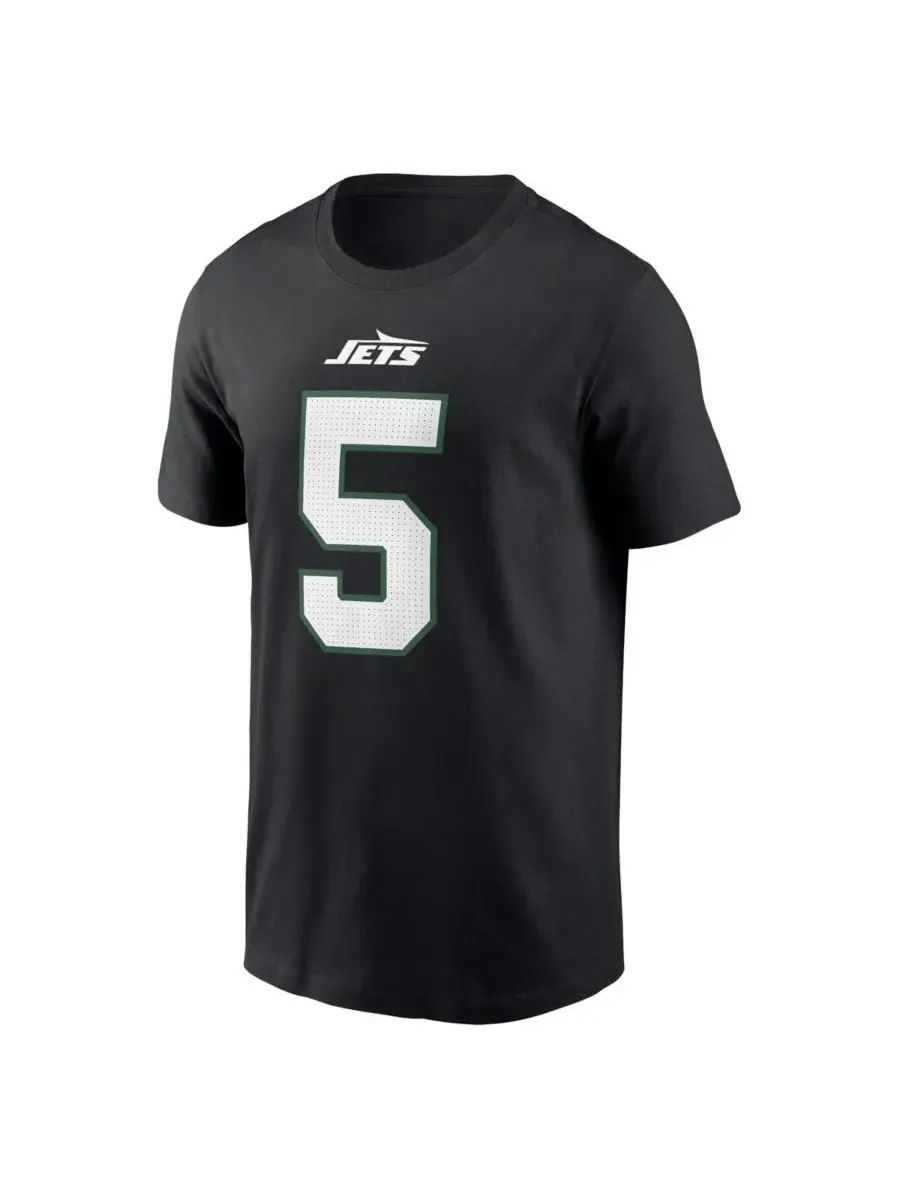 Nike Мужская черная футболка Garrett Wilson с номером игрока команды New York Jets — изображение 2 из 3, черный