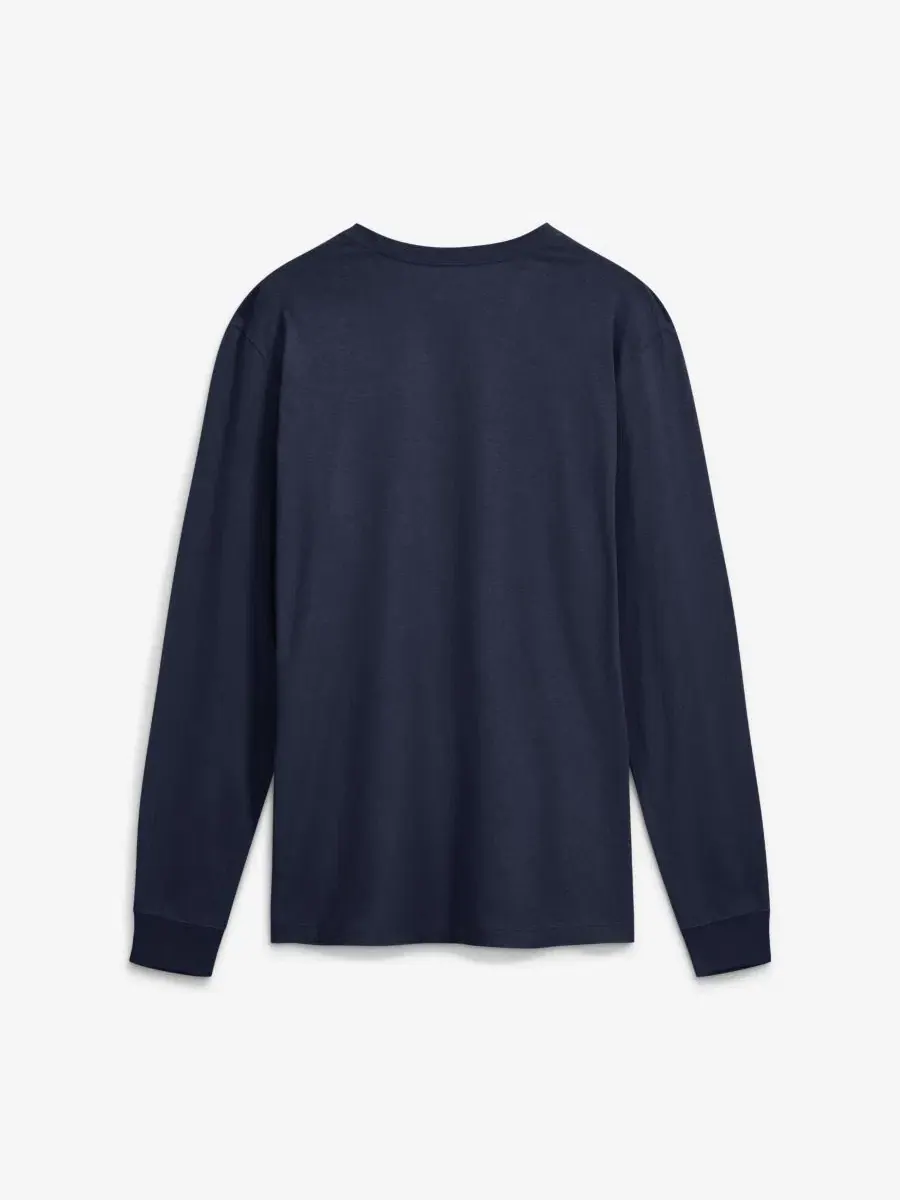 Мужская футболка с длинным рукавом Dri-FIT с принтом 2026 Sideline Slogan Jordan — изображение 2 из 2, темно-синий