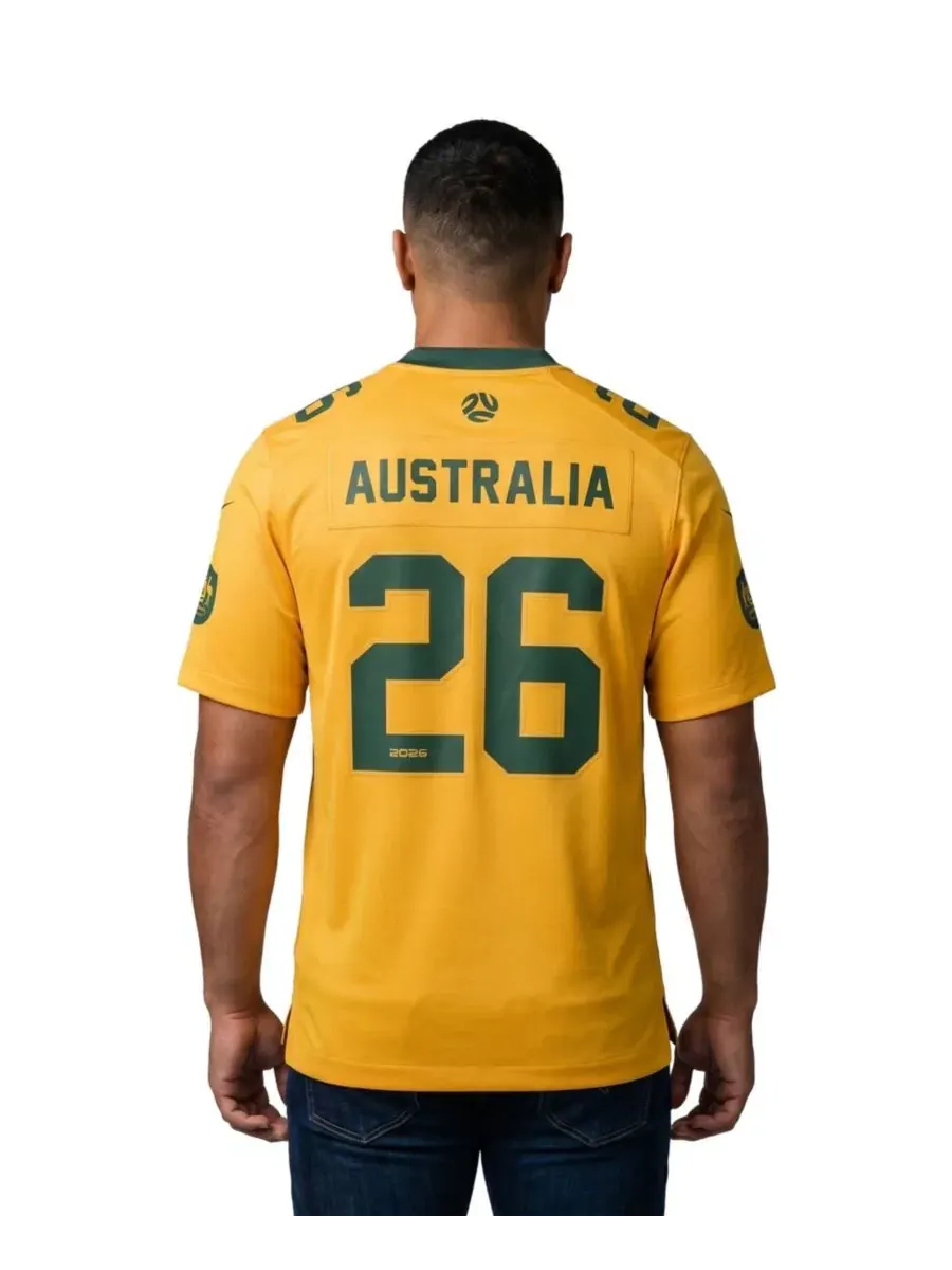 Футболка-джерси с коротким рукавом, с принтом, Australia National Team x NFL Game Jersey Nike — изображение 2 из 5, золото