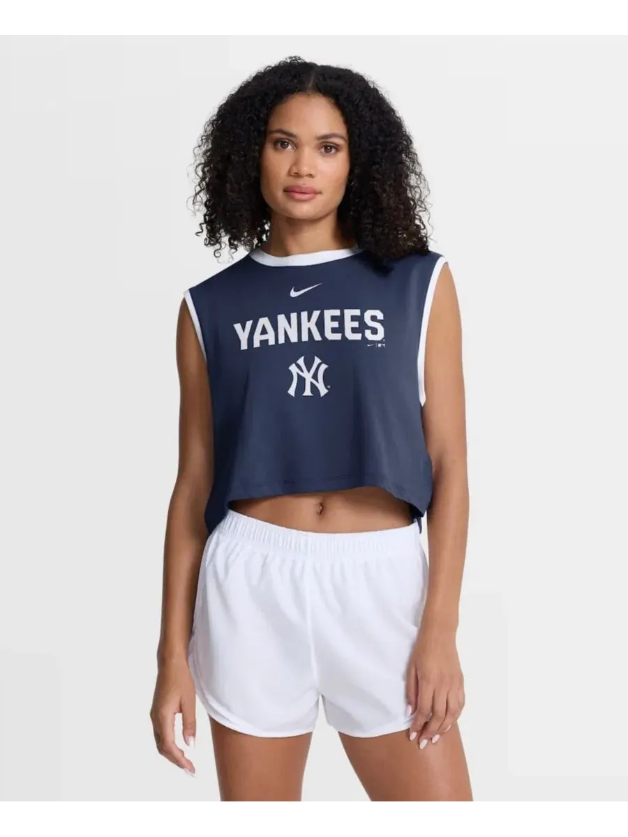 Женская укороченная майка свободного кроя New York Yankees Primetime из ткани Dri-FIT темно-синего — изображение 8 из 8