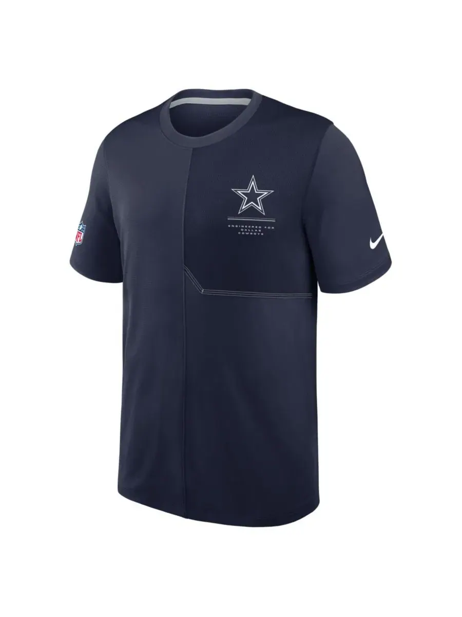 Мужская темно-синяя футболка тренера Dallas Cowboys Sideline UV Dri-FIT Nike — изображение 2 из 3, темно-синий