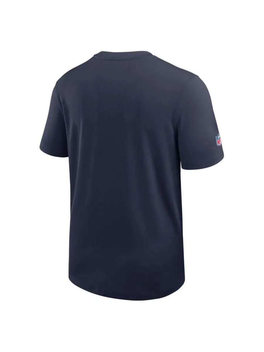 Мужская темно-синяя футболка тренера Dallas Cowboys Sideline UV Dri-FIT Nike — изображение 3 из 3, темно-синий