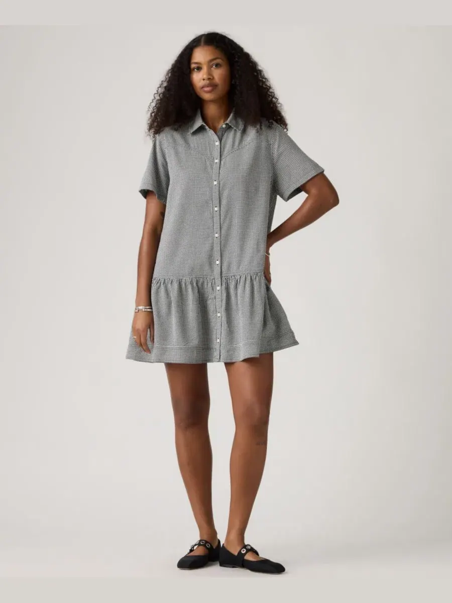 Платье-мини Cielle с коротким рукавом Levi's, Ceicil Even Micro Check Peacoat — изображение 1 из 4
