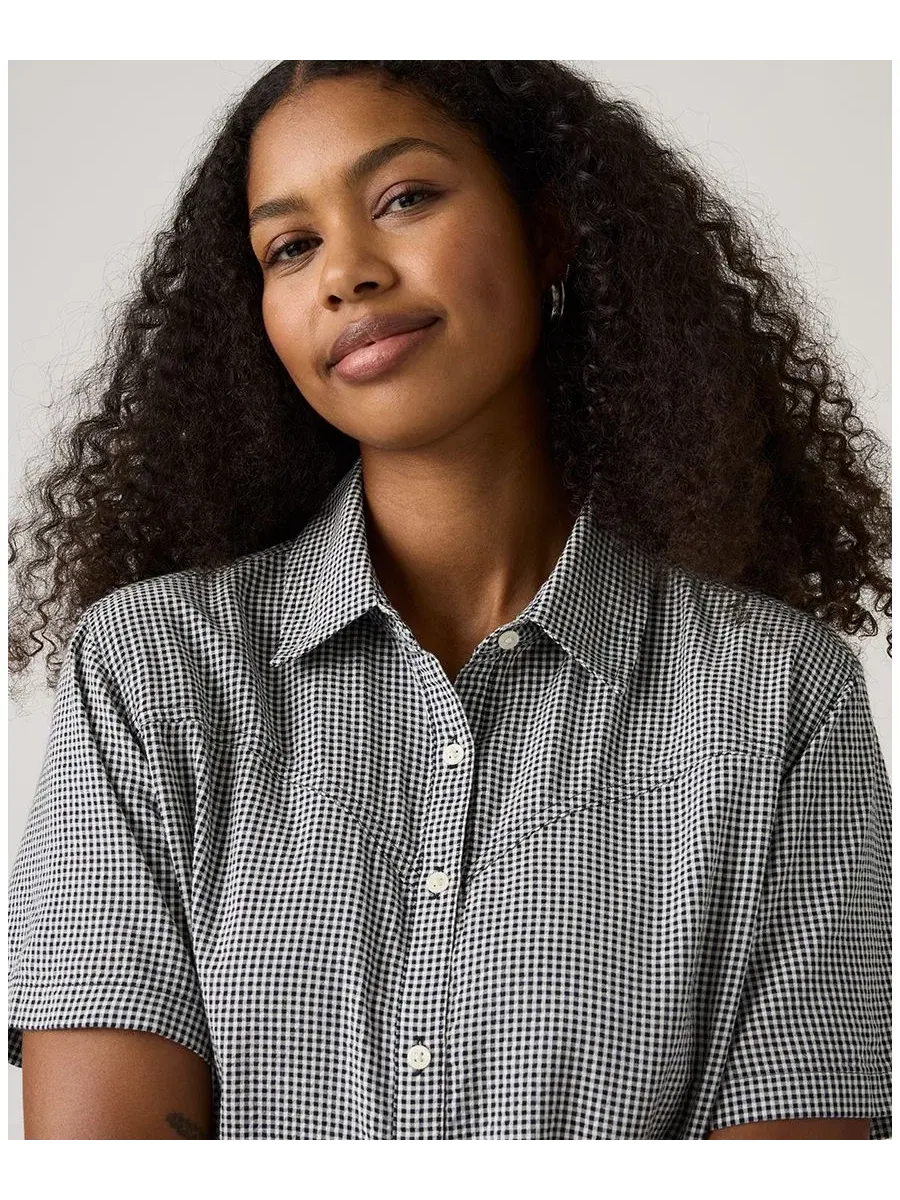 Платье-мини Cielle с коротким рукавом Levi's, Ceicil Even Micro Check Peacoat — изображение 2 из 4
