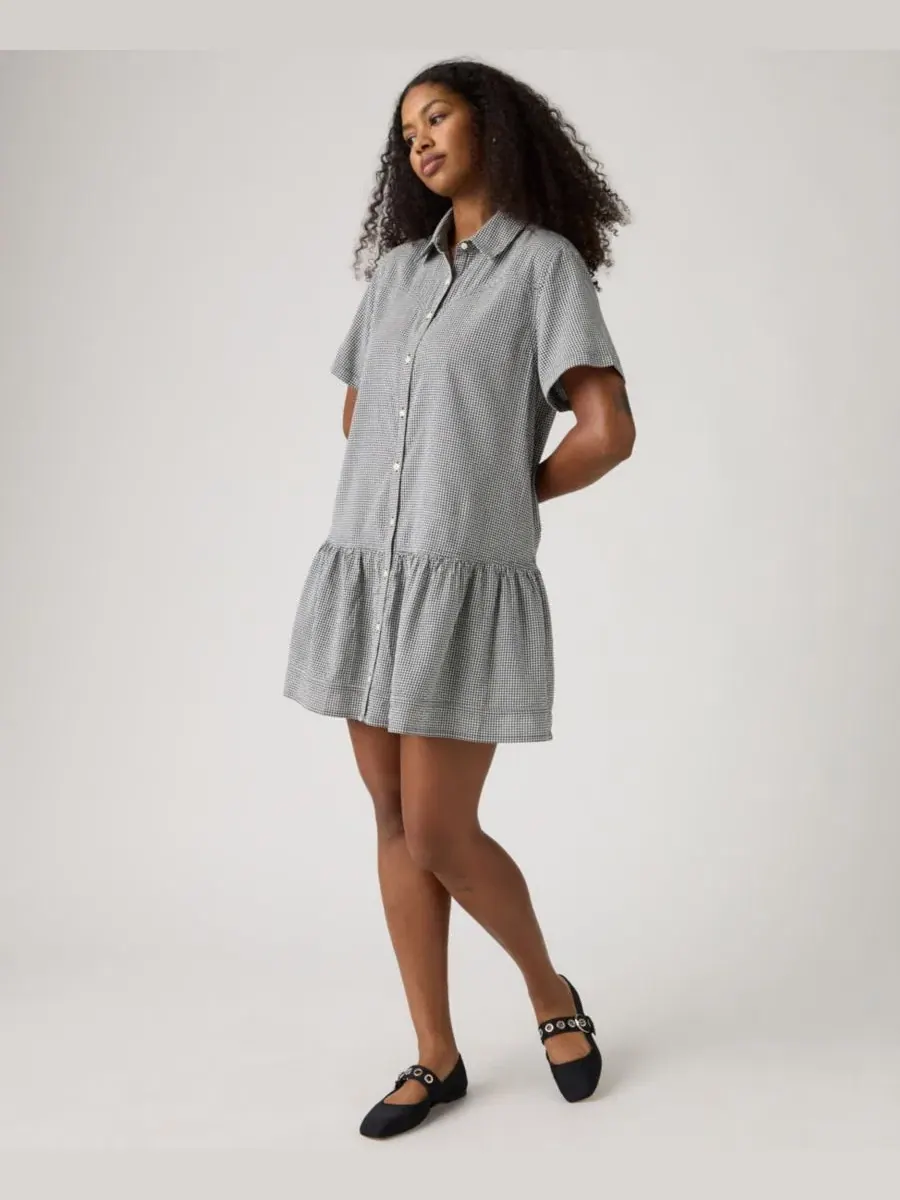 Платье-мини Cielle с коротким рукавом Levi's, Ceicil Even Micro Check Peacoat — изображение 4 из 4
