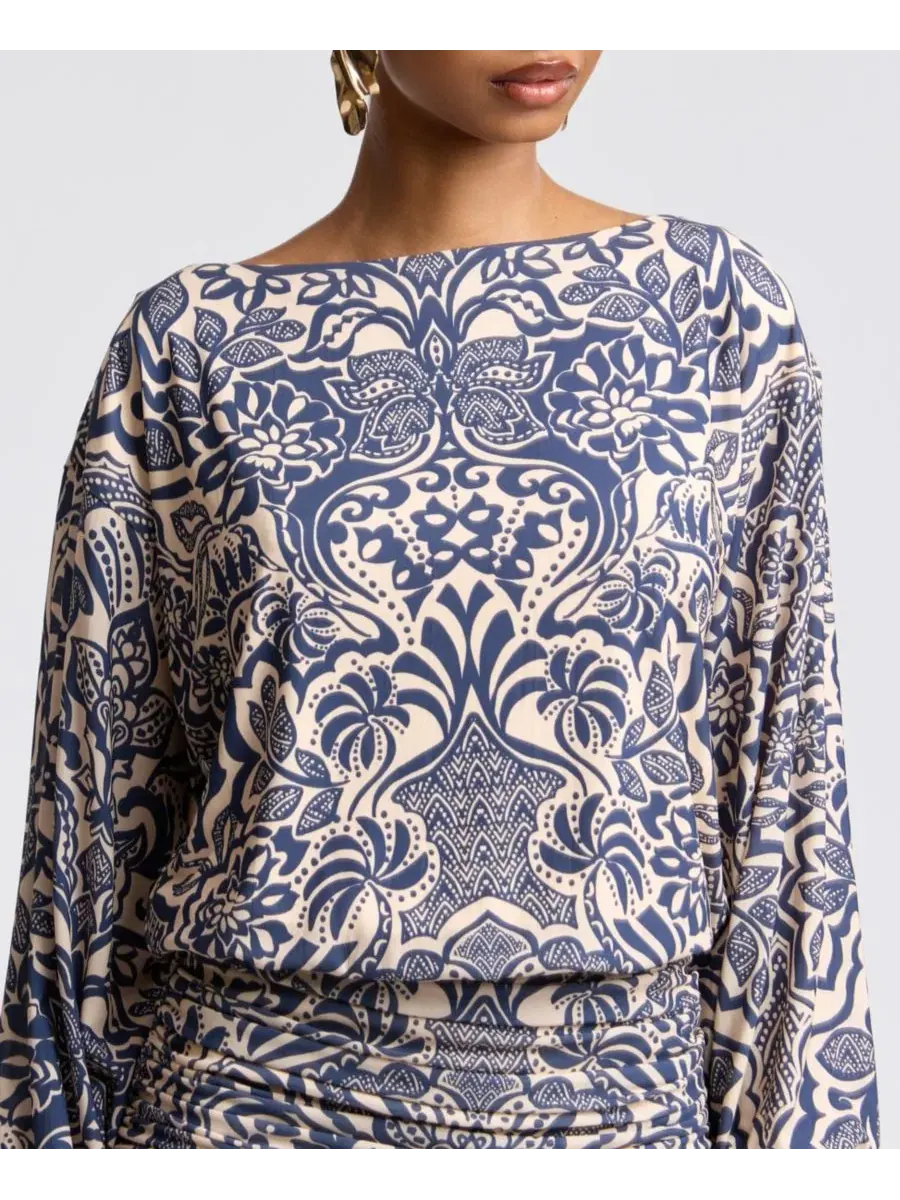 Платье мини с принтом, с рукавами-фонариками, модель Lotus Batik Avec Les Filles, Lotus Batik — изображение 6 из 7
