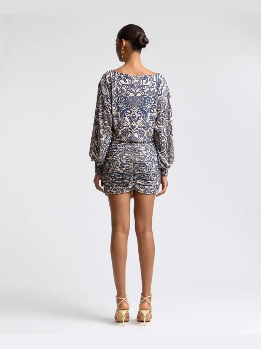 Платье мини с принтом, с рукавами-фонариками, модель Lotus Batik Avec Les Filles, Lotus Batik — изображение 7 из 7