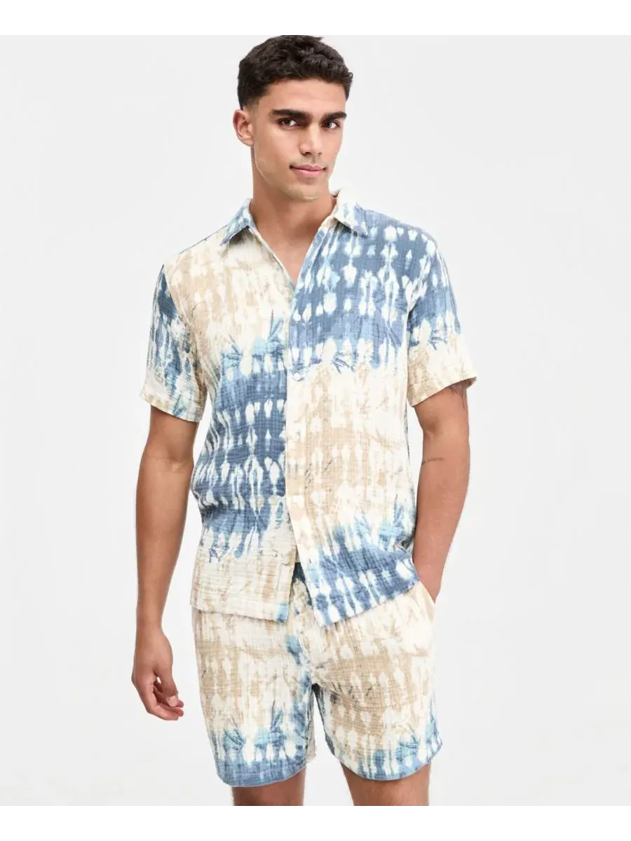 Мужская рубашка с коротким рукавом Maverick Dye Effect Sun + Stone, Stormy Chambray
