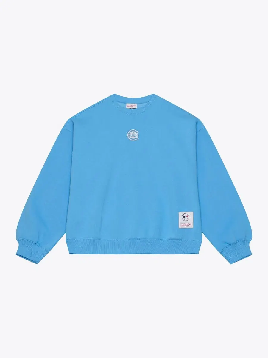 Мужской свитшот из флиса с эмблемой Chicago Cubs Mitchell & Ness — изображение 1 из 2, светлый синий