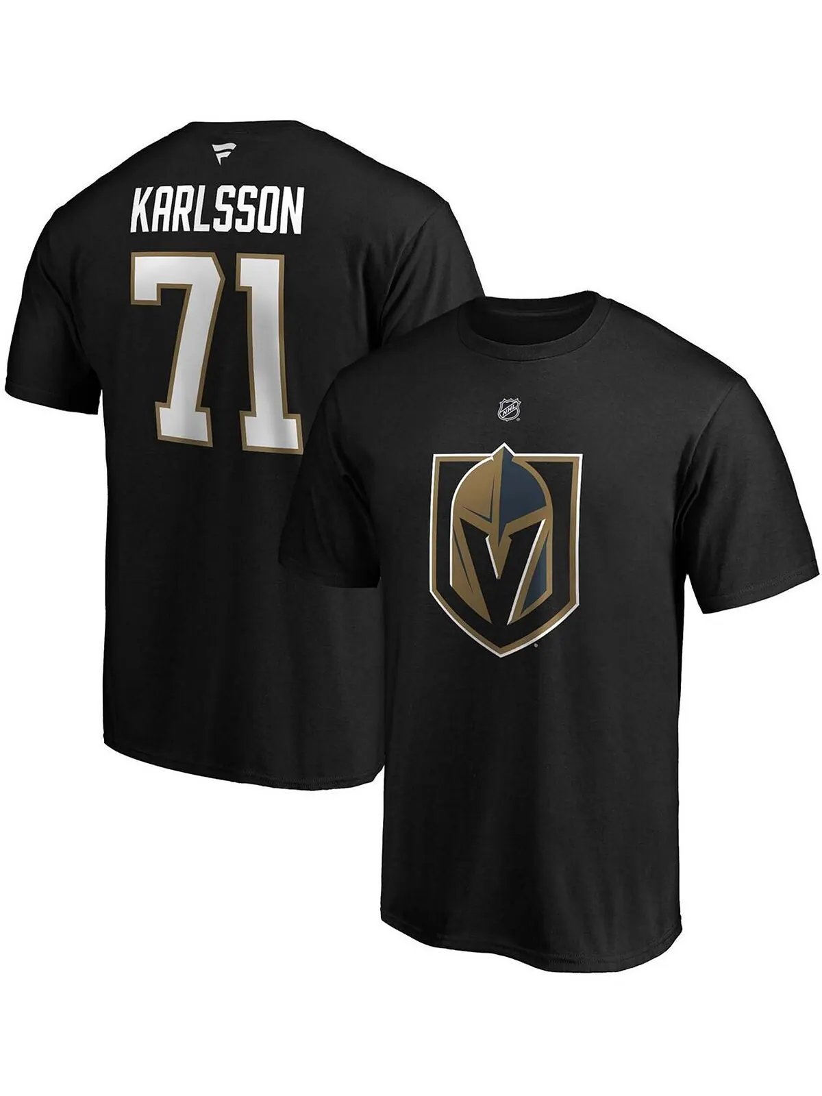 Мужская футболка vegas golden knights authentic stack player name & number - william karlsson — изображение 1 из 3, черный