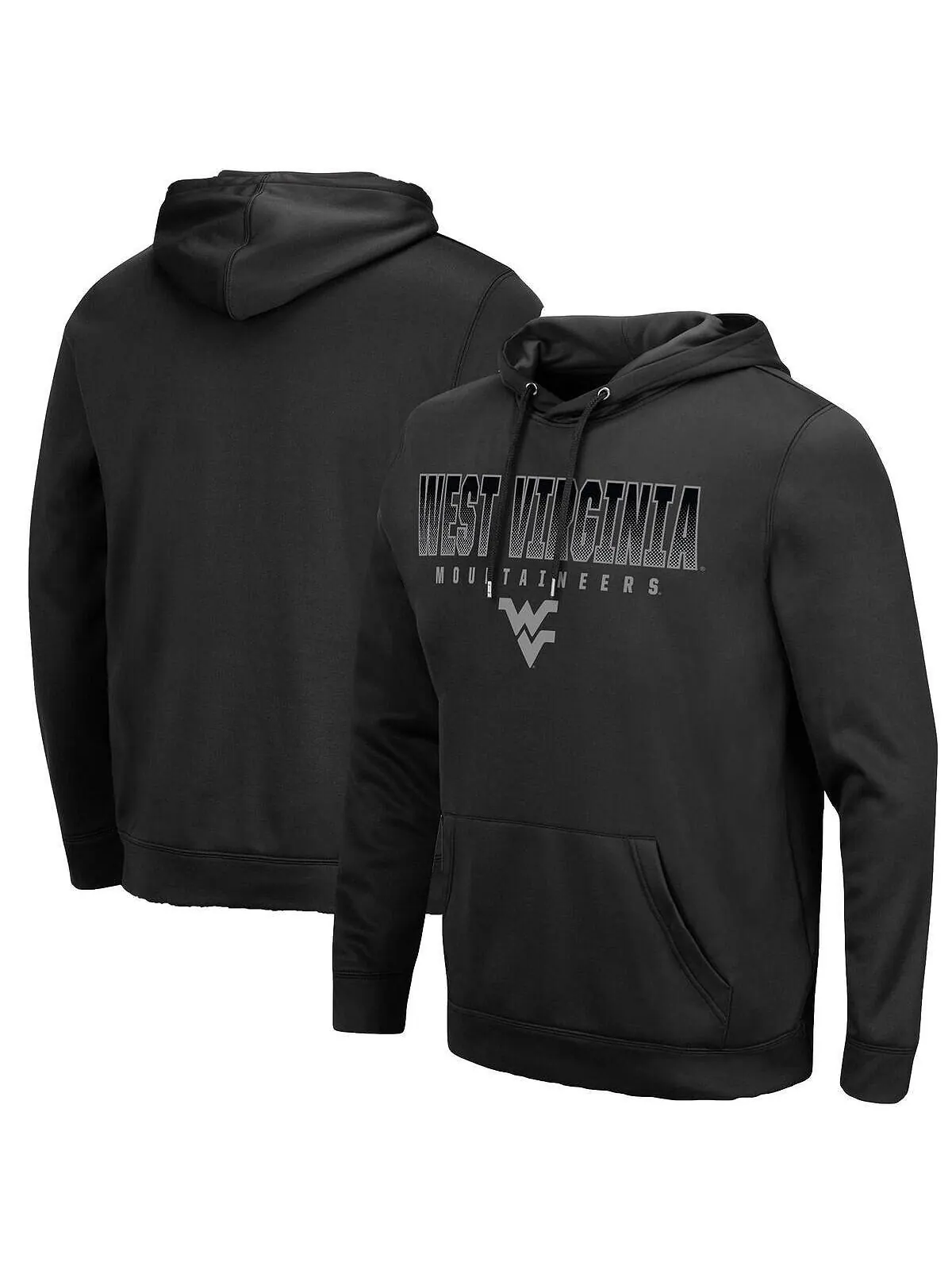 Мужская черная толстовка с капюшоном west virginia mountaineers blackout 3.0 pullover Colosseum — изображение 1 из 3, черный