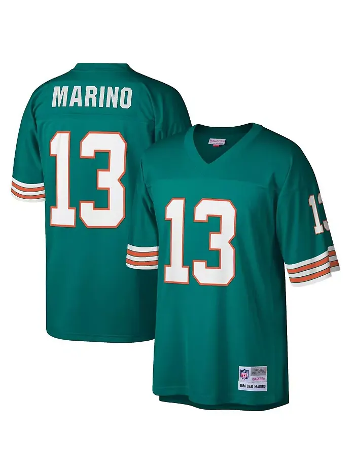 Мужская реплика джерси Дэна Марино в цвете Aqua Miami Dolphins Big and Tall 1984 года, вышедшего из — изображение 1 из 4