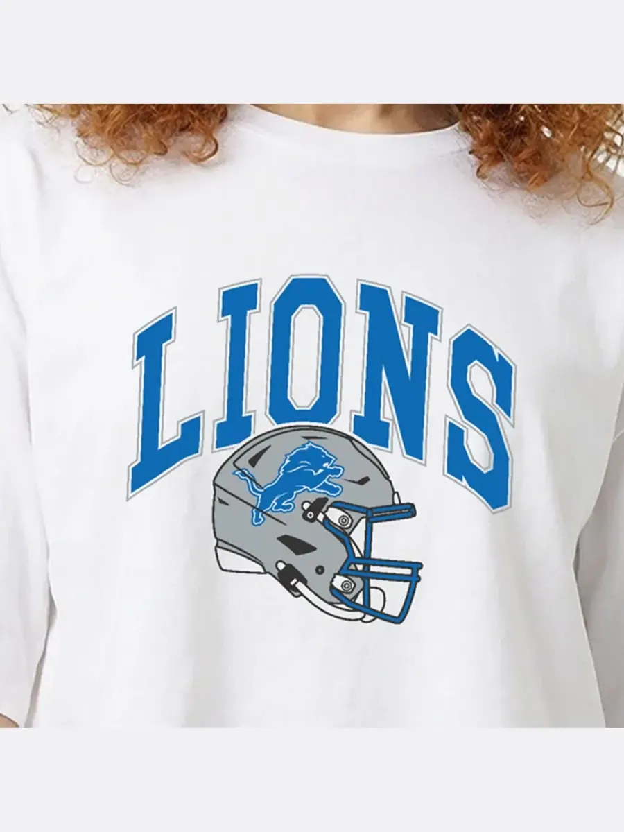Футболка-оверсайз с принтом Detroit Lions Champion — изображение 2 из 5, белый