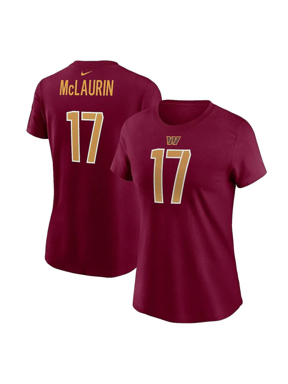 Женская футболка Terry McLaurin Burgundy Washington Commanders с именем и номером игрока Nike — изображение 1 из 3, бордовый
