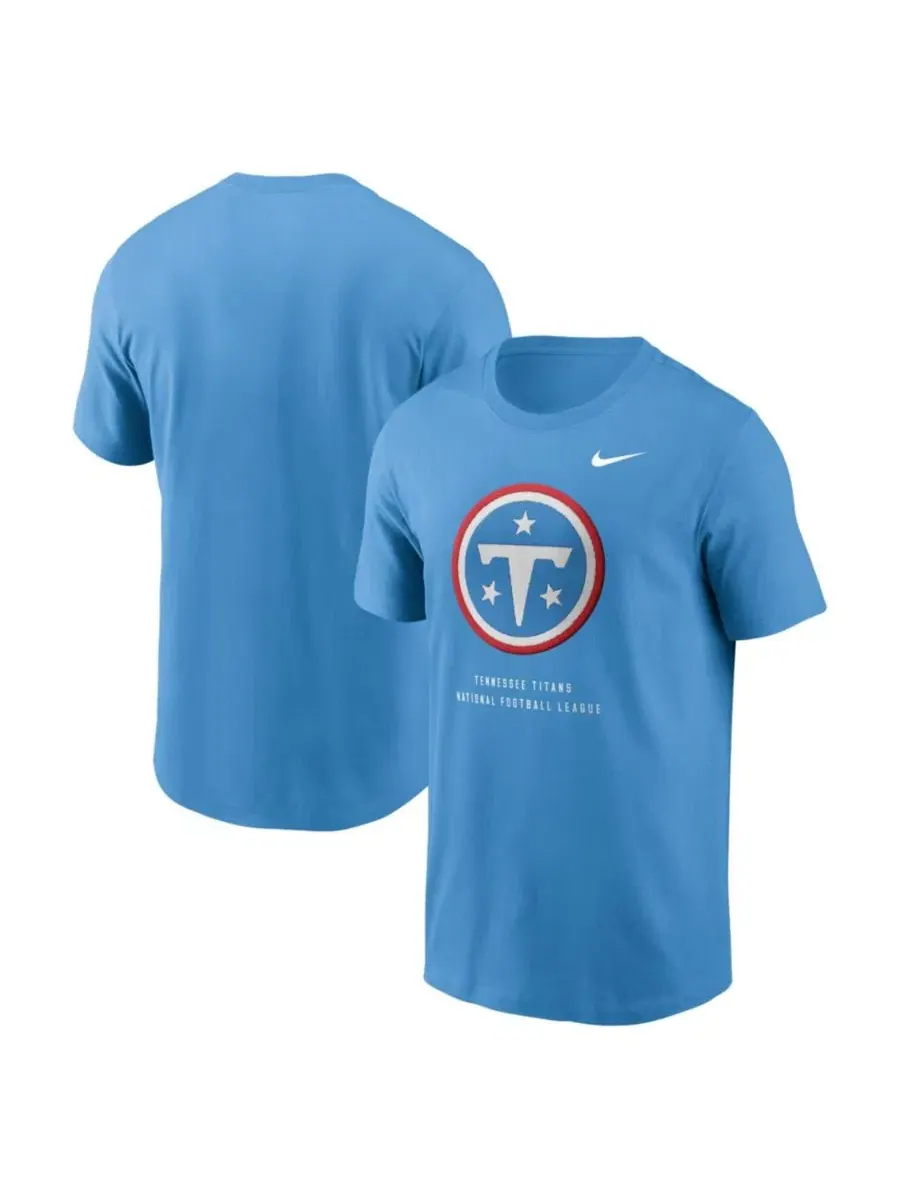 Футболка с коротким рукавом и принтом Tennessee Titans Property Of Nike — изображение 1 из 3, светлый синий