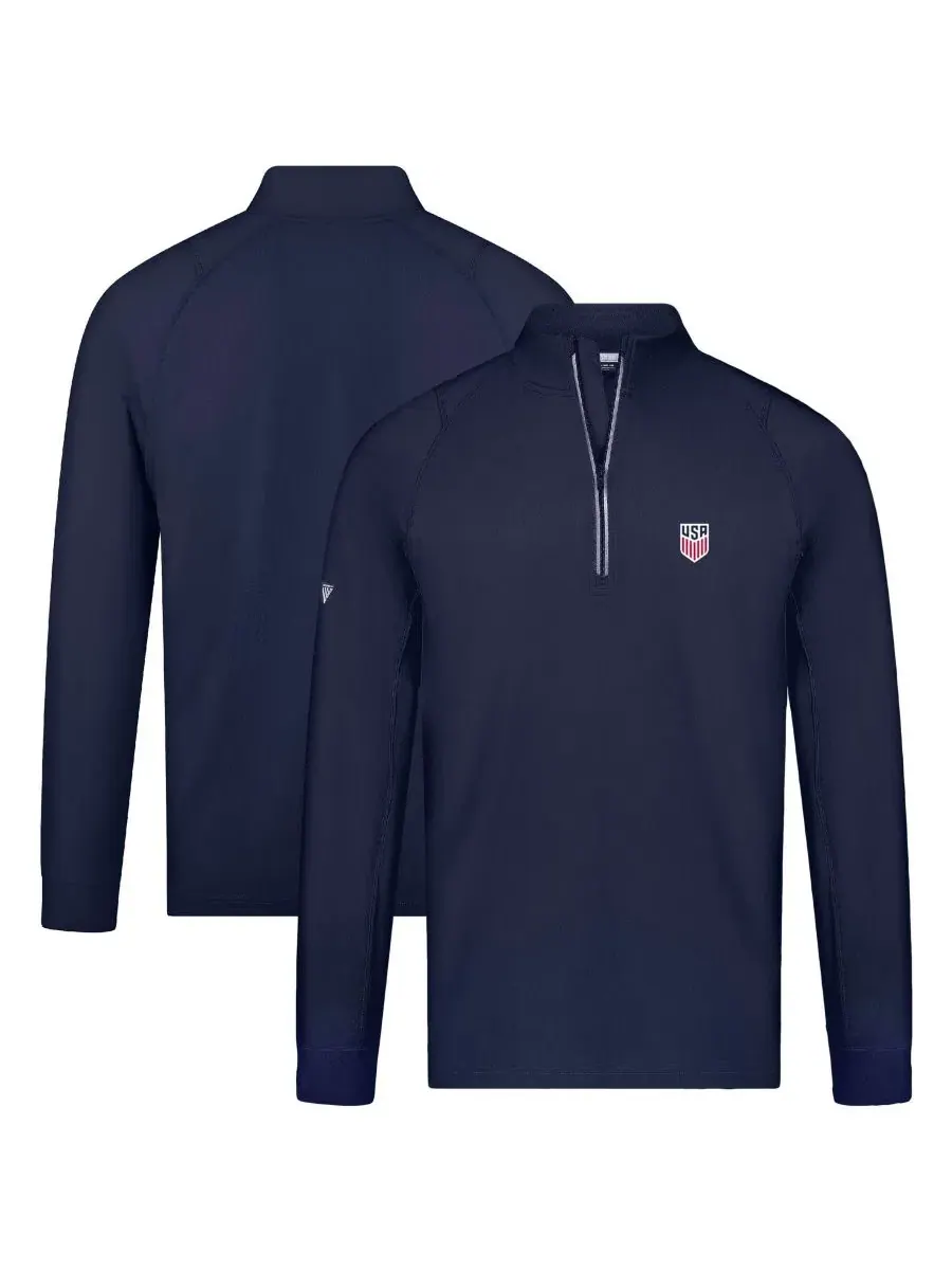 Мужской пуловер с четверть-молнией USMNT Theory LevelWear — изображение 1 из 3, темно-синий