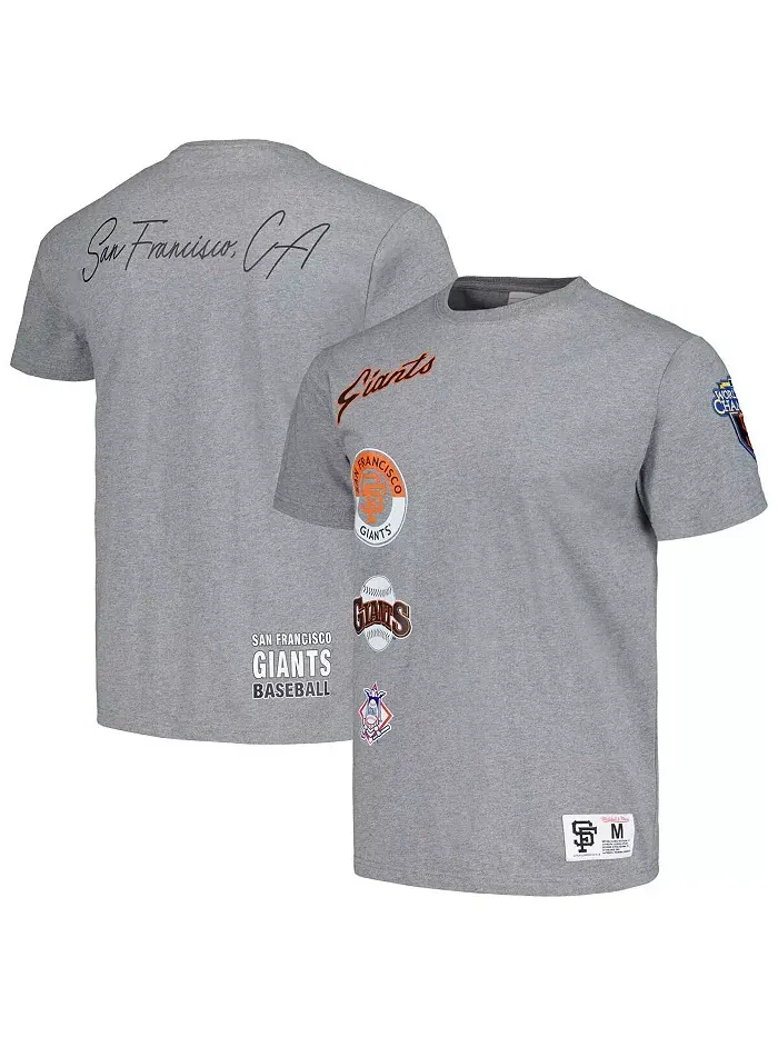 Мужская футболка Heather Gray San Francisco Giants Cooperstown Collection City Collection Mitchell
