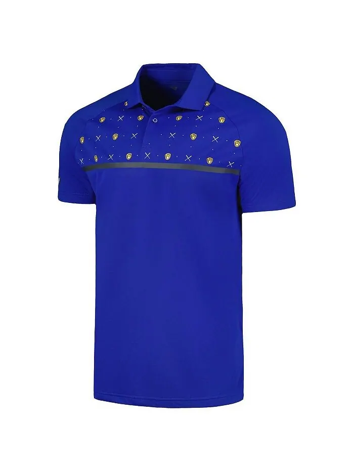 Мужская рубашка-поло реглан Royal Milwaukee Brewers Sector Batter Up LevelWear — изображение 2 из 3, королевский