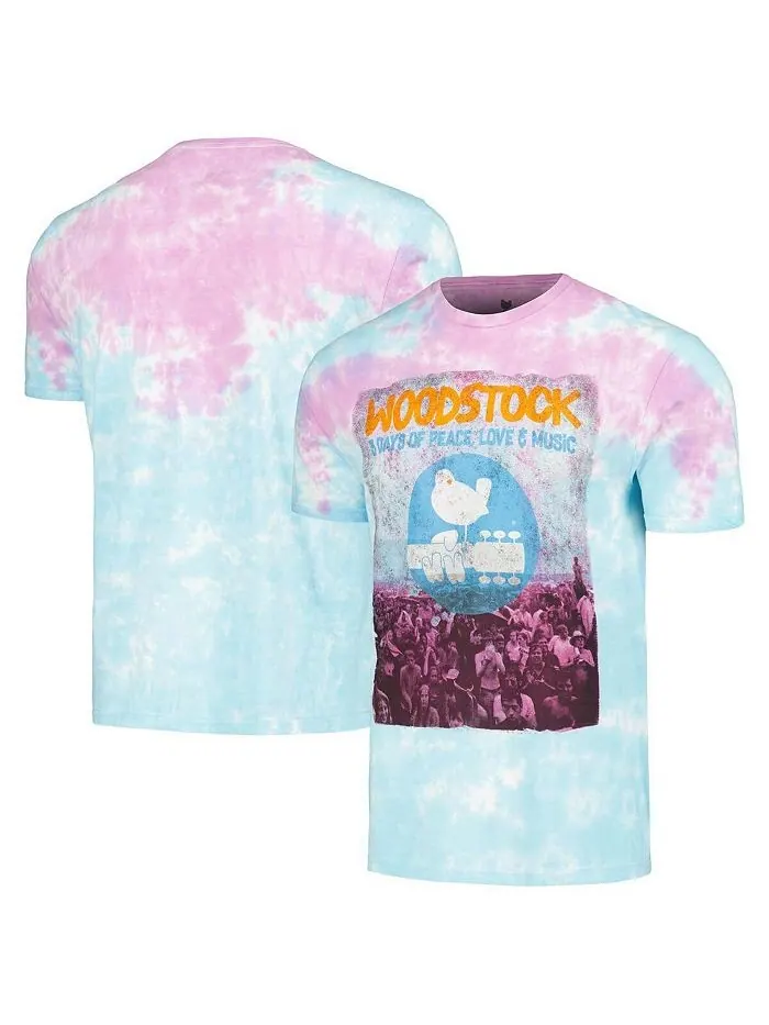 Мужская синяя футболка с рисунком Woodstock с эффектом потертости Philcos — изображение 1 из 3, синий