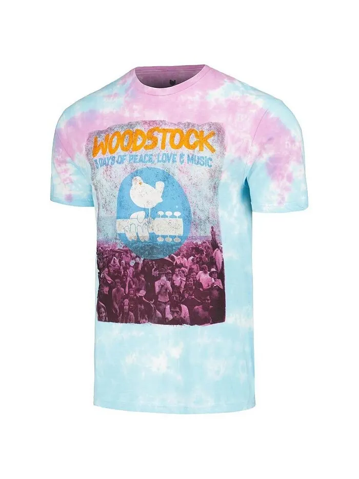 Мужская синяя футболка с рисунком Woodstock с эффектом потертости Philcos — изображение 2 из 3, синий
