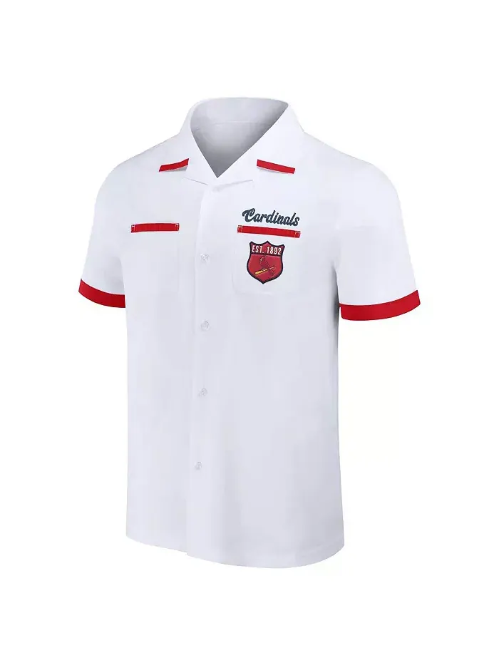 Мужская рубашка на пуговицах для боулинга Darius Rucker Collection от White St. Louis Cardinals — изображение 2 из 3