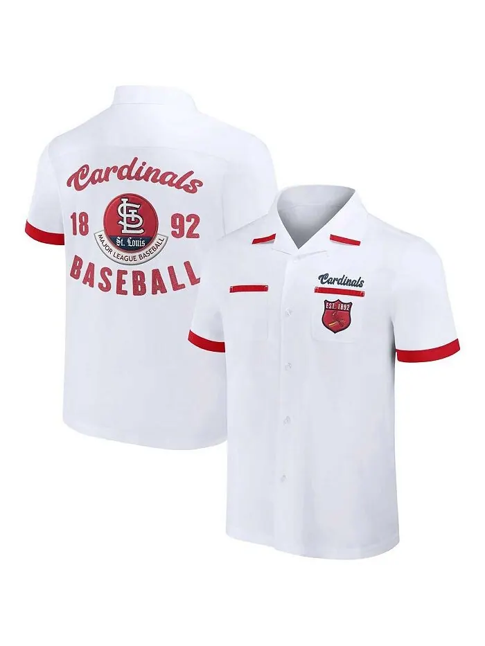 Мужская рубашка на пуговицах для боулинга Darius Rucker Collection от White St. Louis Cardinals — изображение 1 из 3, белый