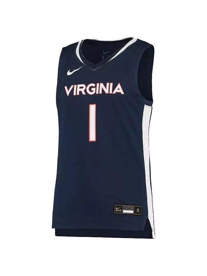 Реплика баскетбольной майки команды Big Boys #1 Navy Virginia Cavaliers Team Nike — изображение 2 из 3
