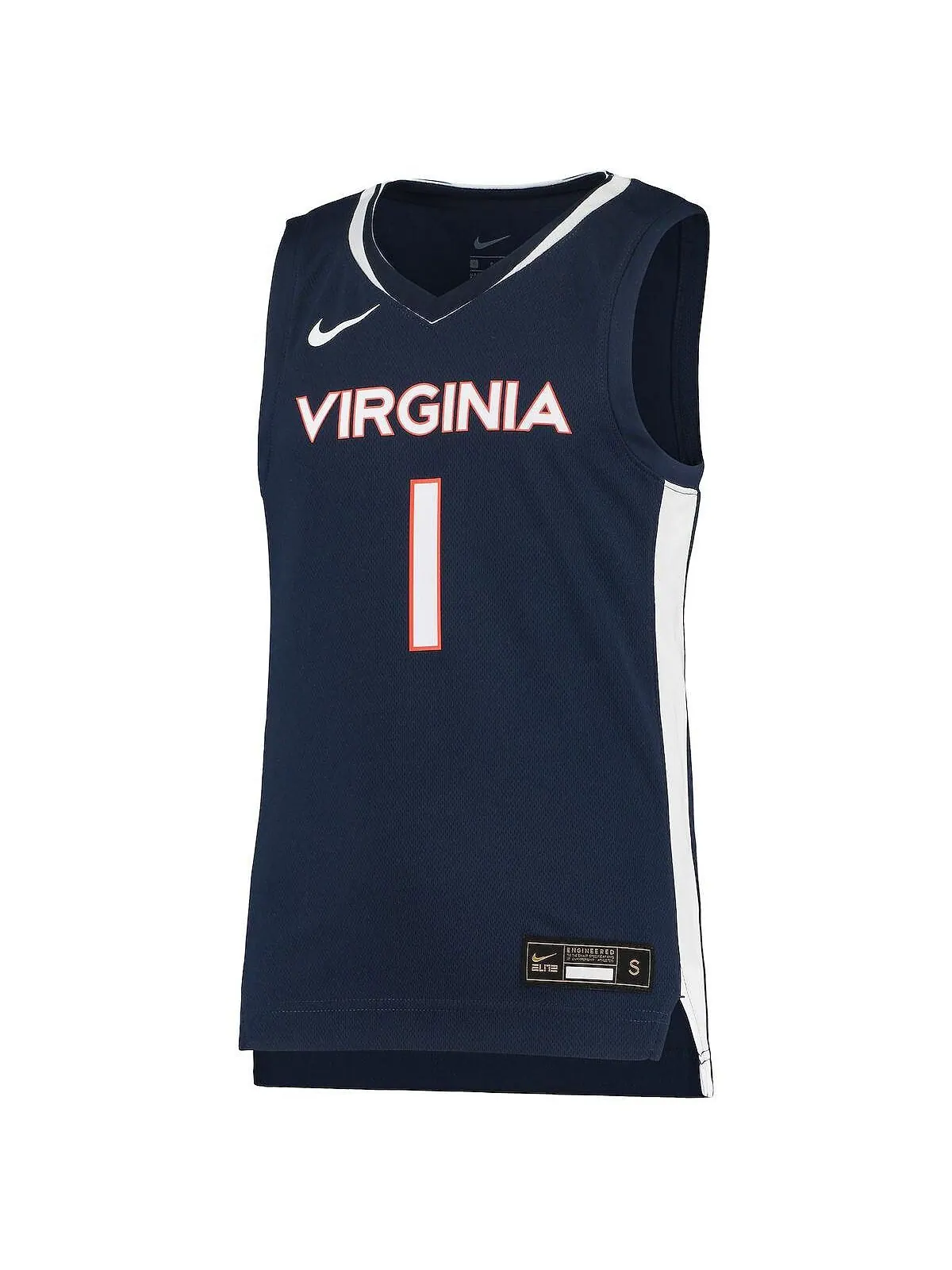 Реплика баскетбольной майки команды Big Boys #1 Navy Virginia Cavaliers Team Nike — изображение 2 из 3, темно-синий