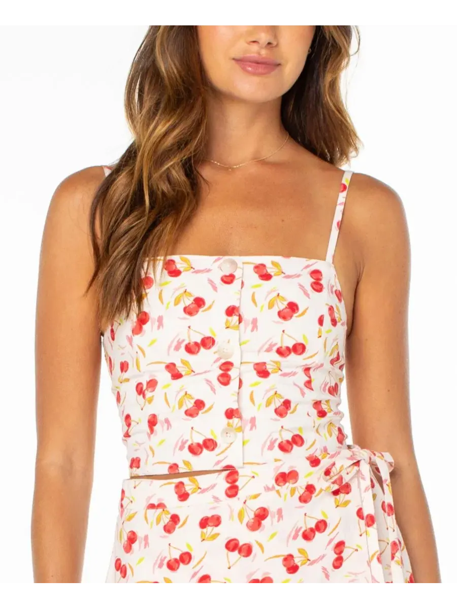 Женский топ с квадратным вырезом без рукавов Island Sun Roxy, Hibiscus Cherry On Top — изображение 1 из 5