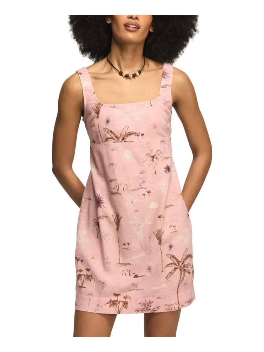 Платье-мини с принтом Palm Print Lucky Brand, Mauve Palm Print