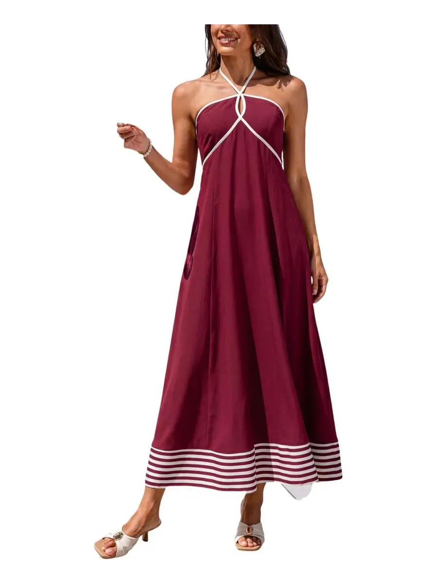 Платье макси с вырезом-петлей One Red Maxi Beach Dress Cupshe, Open Miscellaneous — изображение 1 из 3