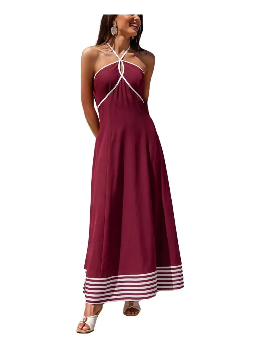 Платье макси с вырезом-петлей One Red Maxi Beach Dress Cupshe, Open Miscellaneous — изображение 2 из 3