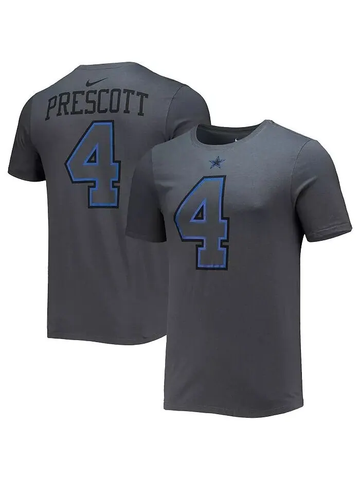 Мужская черная футболка с именем и номером игрока Dak Prescott Dallas Cowboys Nike — изображение 1 из 3